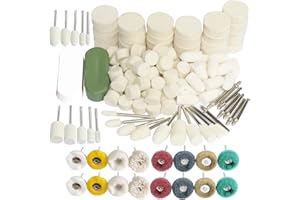 HIQALTY 146PCS Abrasive Wheel Buffing Polishing Wheel Set,Rotary Tool Accessories Kit, Wool Felt Pad for Metal Glass Stone Polishing