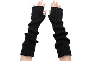 Ymomode Arm Warmers - Women's Long Fingerless Cashmere Blended Knitted Y2K Arm Warmers