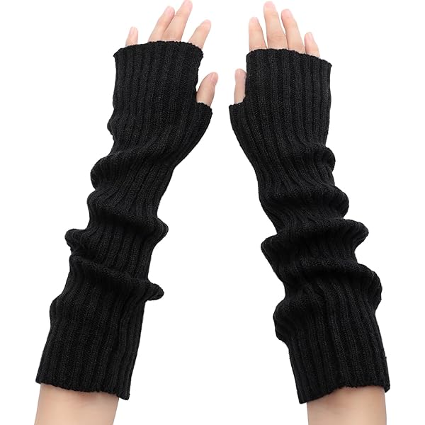 Ella Sussman Hand Knit Alpaca Wool Fingerless Long Fleece Lined