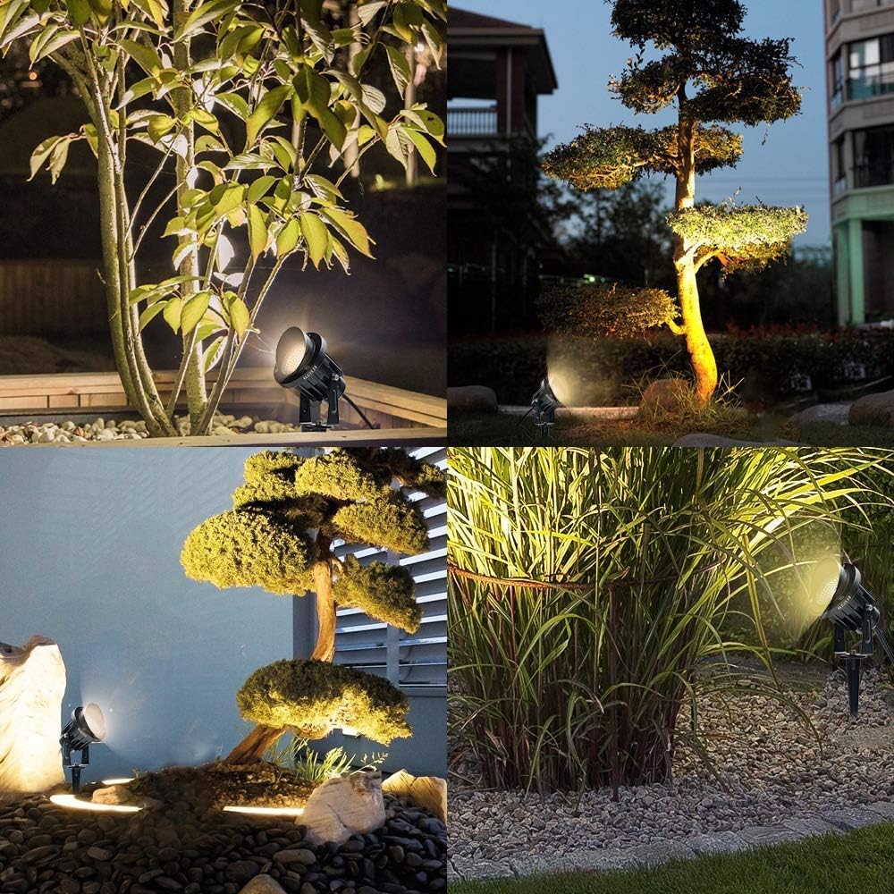 ELEGLO 12W Low Voltage LED Landscape Lights, 12V/24V Landscape Lghting IP65 Waterproof Outdoor Garden Light Ultra Bright for Yard, Patio, Wall, Driveway, Lawn, Pool Decorative(8 Pack with Connector) : Garden & Outdoor