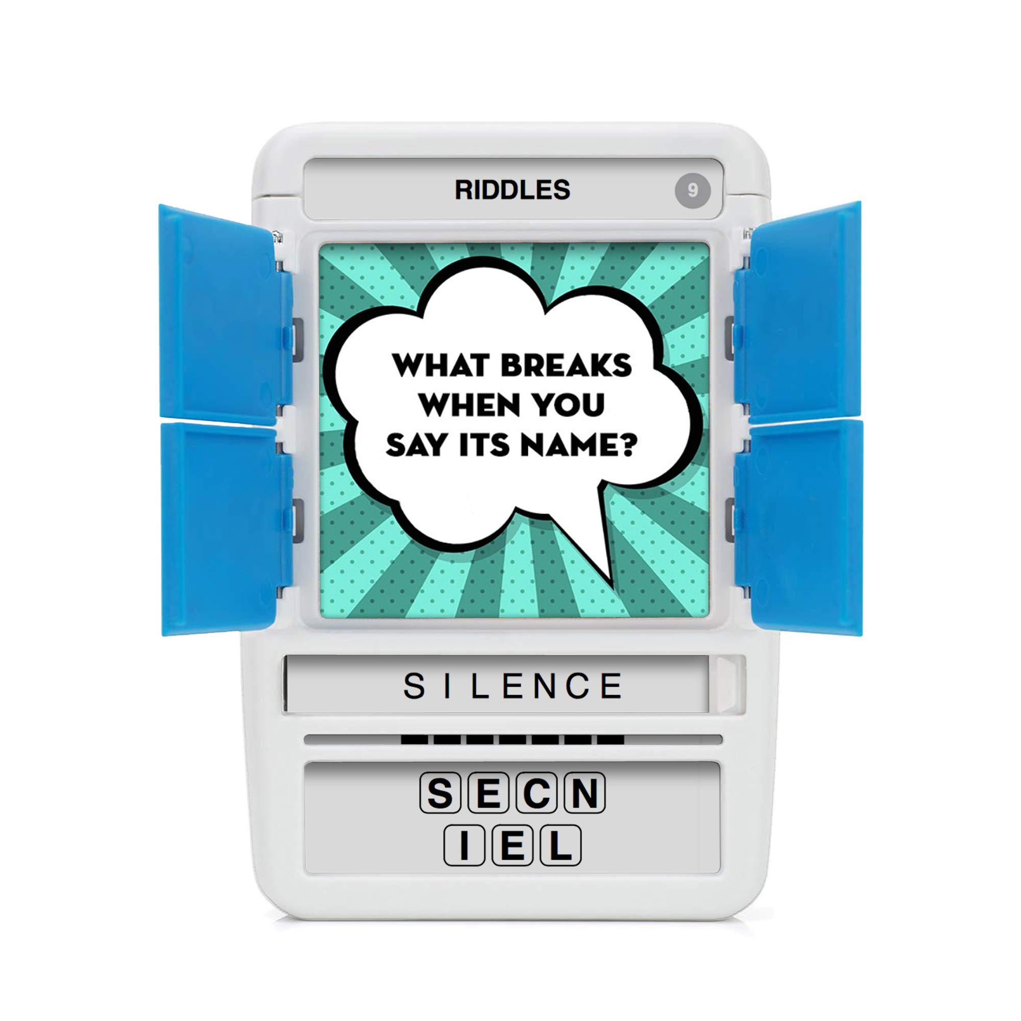 100 PICS Riddles Travel Game - Guess 100 Riddles | Flash Cards with Slide Reveal Case | Card Game, Gift, Stocking Stuffer | Fun for Kids and Adults | Ages 6+