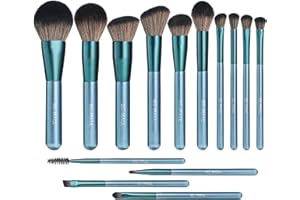 BS-MALL Makeup Brush Set 14Pcs Premium Synthetic Professional Makeup Brushes Foundation Powder Blending Concealer Eye shadows Blush Makeup Brush Kit Deep Starry Blue