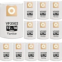 12-16 Gallon Vacuum Bags 12 Pack Ridgid Vacuum Bags - Replacement 23743 VF3502 Bags For 12-16 Gallon Shop Vacuums Ridgid 12-16 Gallon Vacuum Bags VF3502
