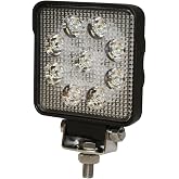 Ecco Vehicle Work Light, Square, Flood, LED, Bolt, Pigtail, Universal, Surface Mount, Black E92006-1 Each