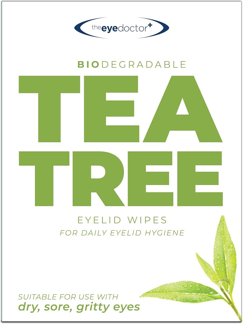 The Eye Doctor Tea Tree Eyelid Wipes 20 Gentle Biodegradable Clean Soothe Dry