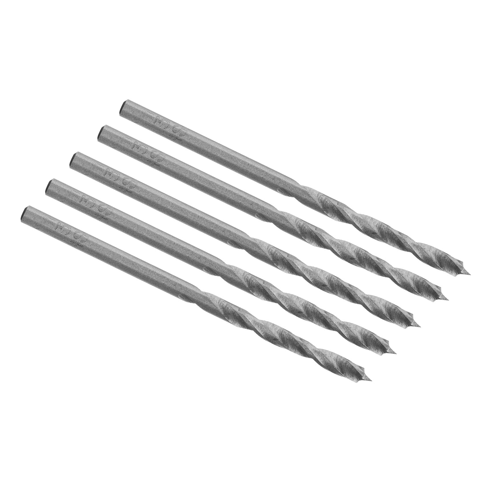 ENT 50030 HSS-G Premium Wood Drill in 5 pcs Bundle with Ø 3 mm, Spiral Drill Working Lenght 30 mm and Total Length 61 mm with Centering Tip and Shoulder Cutter