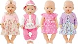 Aolso Doll Clothes 14-18 Inch 35-45 cm Set of 4 Outfits with Socks view 2
