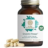 PURE SYNERGY Enzyme Power | Digestive Enzyme Supplement | Digestive Health Enzymes with Nattokinase, Bromelain, and Serrapeptase | for Digestive and Gut Health (90 Capsules)