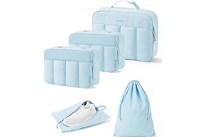 BAGSMART Compression Packing Cubes for Travel, 6 Set/5 Set/4 Set, Compression Suitcase Organizer Bags Set for Suitcases Travel Essentials, Lightweight Packing Organizers