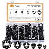 170 Pcs Cable Snap Bushing Grommets, Black Round