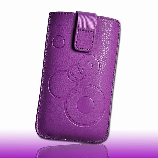 Handy Tasche Schutzhülle Etui Hülle Kunstleder lila / violett M35-4 für Samsung Galaxy Core Plus SM - G350 / Galaxy Express I