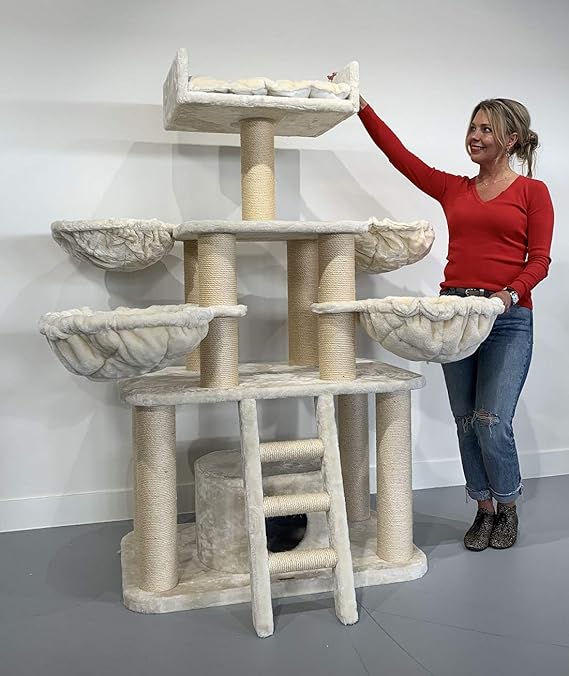 Arbre a Chat XXL geant Panther PLUS Beige griffoir Arbres pour Grand Gros Chats maine coon Arbre a Chat XXL geant Panther PLUS Beige griffoir Arbres pour Grand Gros Chats maine coon