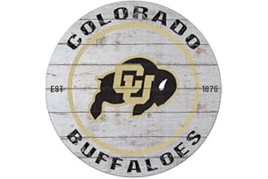 KH Sports Fan Colorado Buffaloes Weathered Circle Sign, 20x20 Inches, Buffaloes Decor for Dorm Room, Bedroom, Fan Cave, Living Room; Display Your Team Spirit with This Unique Colorado (Boulder) Buffaloes Wall Art
