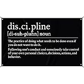 Discipline Flag 5 x 3 ft Motivational Gym Banner Inspire Your Workout with This Inspirational Motivational Flags Fitness Wall Decor for Gym Bedroom College Dorm Poster