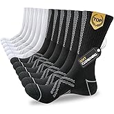 JOYNÉE 12 Pairs Mens Athletic Crew Socks Cushioned for Men Sports Running-Arch Support