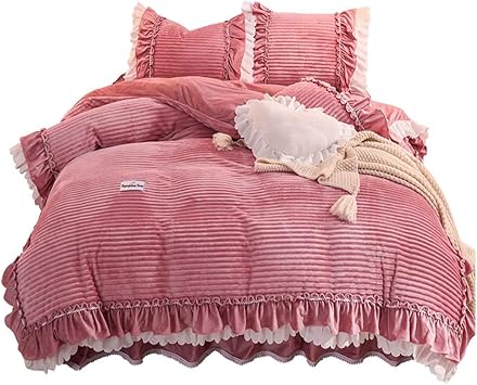 Amazon 姫系 ベッドカバー 3点セット シングル ベッドスカート 可愛い 掛け布団カバー 寝具カバーセット フリル 洋式 おしゃれ 敷き布団カバー ベッドシーツ 暖かい 枕カバー ピローケース インテリア 柔らかい 暖かい生地 ファスナー式 夢幻 女の子 止め紐付き Osona