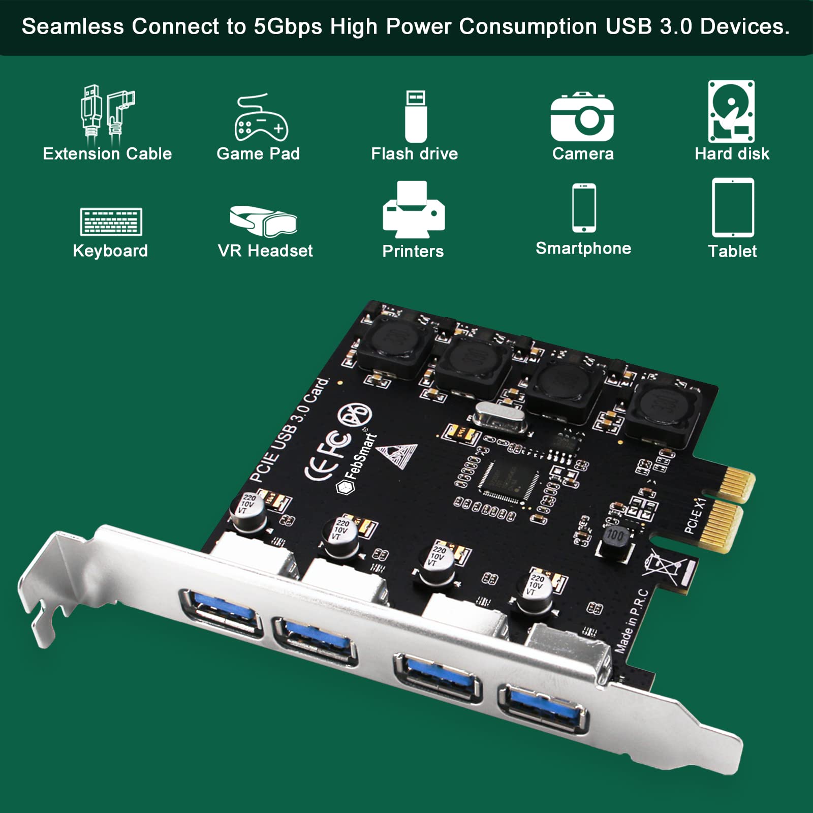 LENTION 5-in-1 USB-C Hub – Mit 3x USB 3.0 Ports, SD/TF Kartenleser, Für MacBook, Surface, Lenovo & Mehr (Silber)