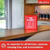 UltraFire 1m x 1m Hard Case Fire Blanket Glass Fibre Kitemarked Home Kitchen view 6