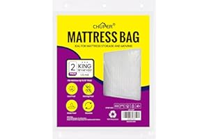 CHUPER 2 PK King/California King Mattress Bag for Moving, Waterproof Plastic Mattress Cover & Mattress Bag for Disposal