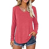 Amoretu Women V Neck T-Shirt Casual Short Sleeve Plain Tee Shirts Blouses