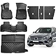 Yonugli Custom Fit for 2016-2022 Mercedes Benz GLC 300 250 300e 43 63 (Not for Coupe) Floor Mats Cargo Liner and Backrest Mat Full Set All Weather TPE for Benz GLC Accessories (Set of 7 Mats)