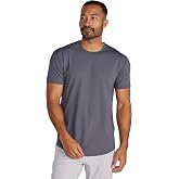 BYLT Basics Active Drop‑Cut Short Sleeve Shirt for Men - Slim Fit Plain Tee | Moisture‑Wicking, 4‑Way Stretch, Lightweight Breathable Performance Fabric, Athletic Fit, Crewneck Tee Signature Drop‑Cut Hem