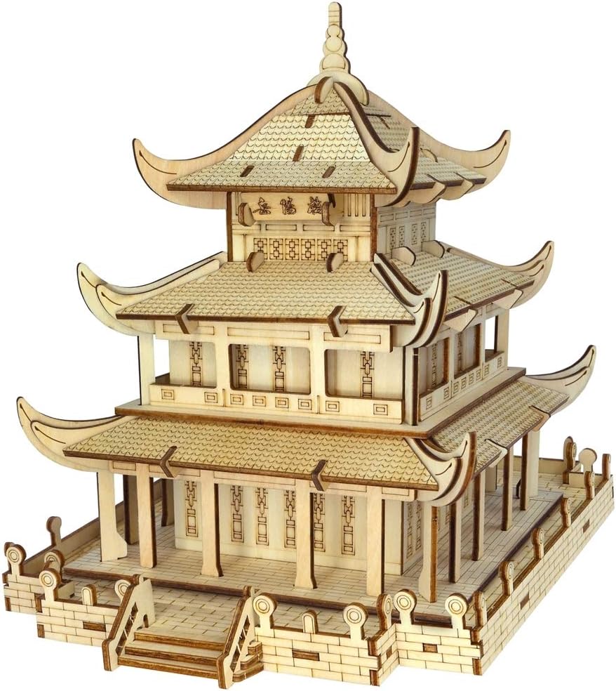 AHWZ Rompecabezas 3D Puzzles, Rompecabezas de Madera para niños y Adultos Edificios Chinos