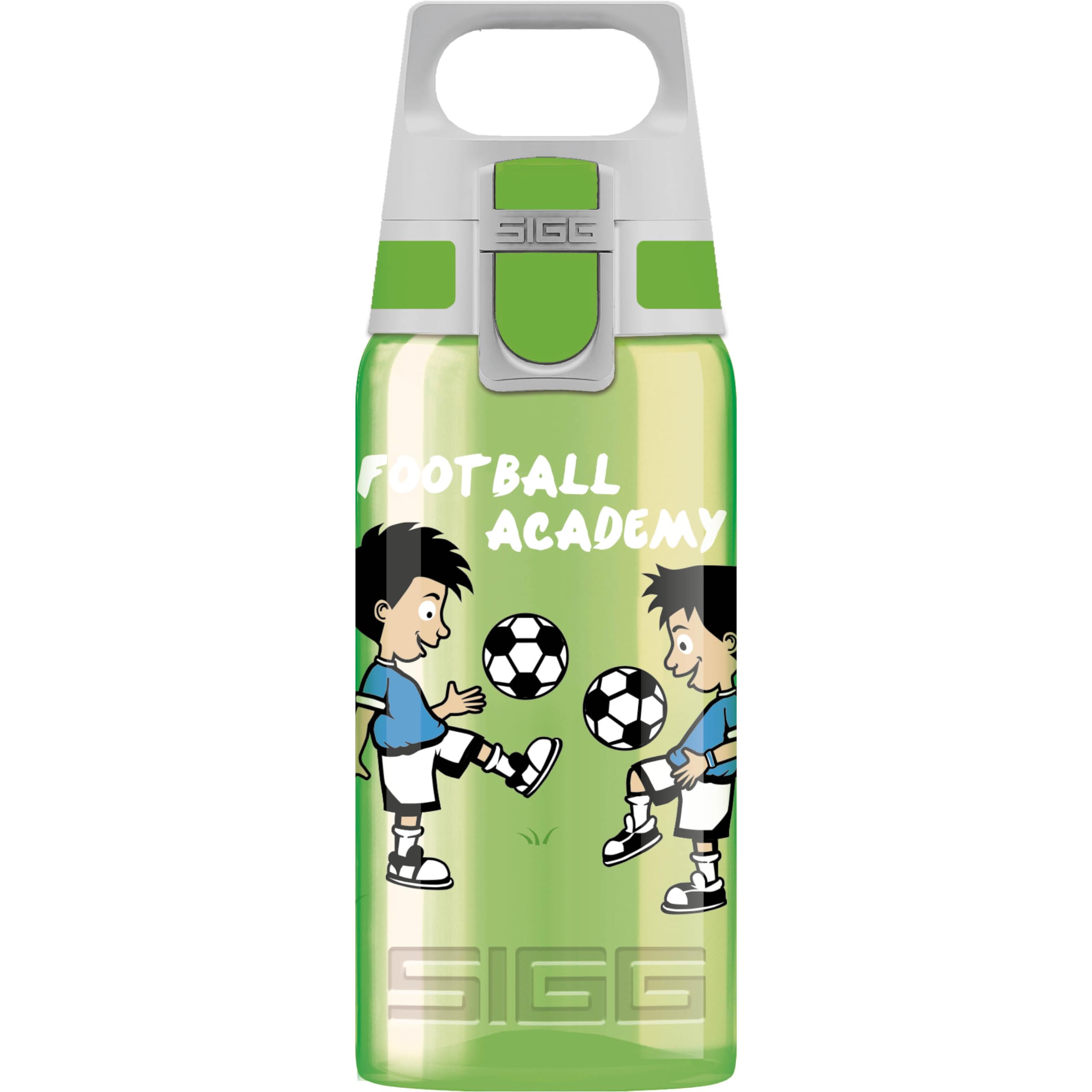 Sigg - Sports Water Bottle For Kids - Viva One Football School - Suitable For Carbonated Drinks - Leakproof - Dishwasher Safe - BPA Free - School & Bike - Green - 0.5L — image 1