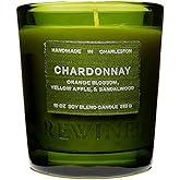 Rewined - Premium Chardonnay Scented Candles, 10 oz. - Velvety Smooth, Smoky Scented with Notes of Orange Blossom, Yellow Apple & Sandalwood - Non Toxic Candles