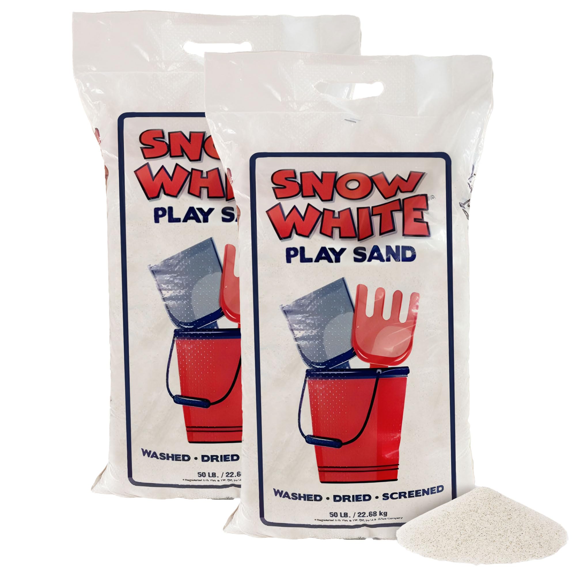 U.S. Silica 2 Pack Large 50 Pound Play Sand, Finely Graded, Fully Washed and Easy to Use for Children's Art, Trays, and Sandbox