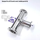 Superior Grade - Unequal Tee Fitting with ISO-KF KF25 Flange to KF16 Flange