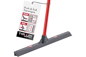 TYROLER BRIGHT TOOLS Tyroler Floor Squeegee for Concrete Floors, 17" Heavy Duty Squeegee for Floor, Squeegees Broom for Floors with 55" 4 Part Handle Perfect for Tiles, Marble, Garage, Deck, Patio, Bathroom, Shower