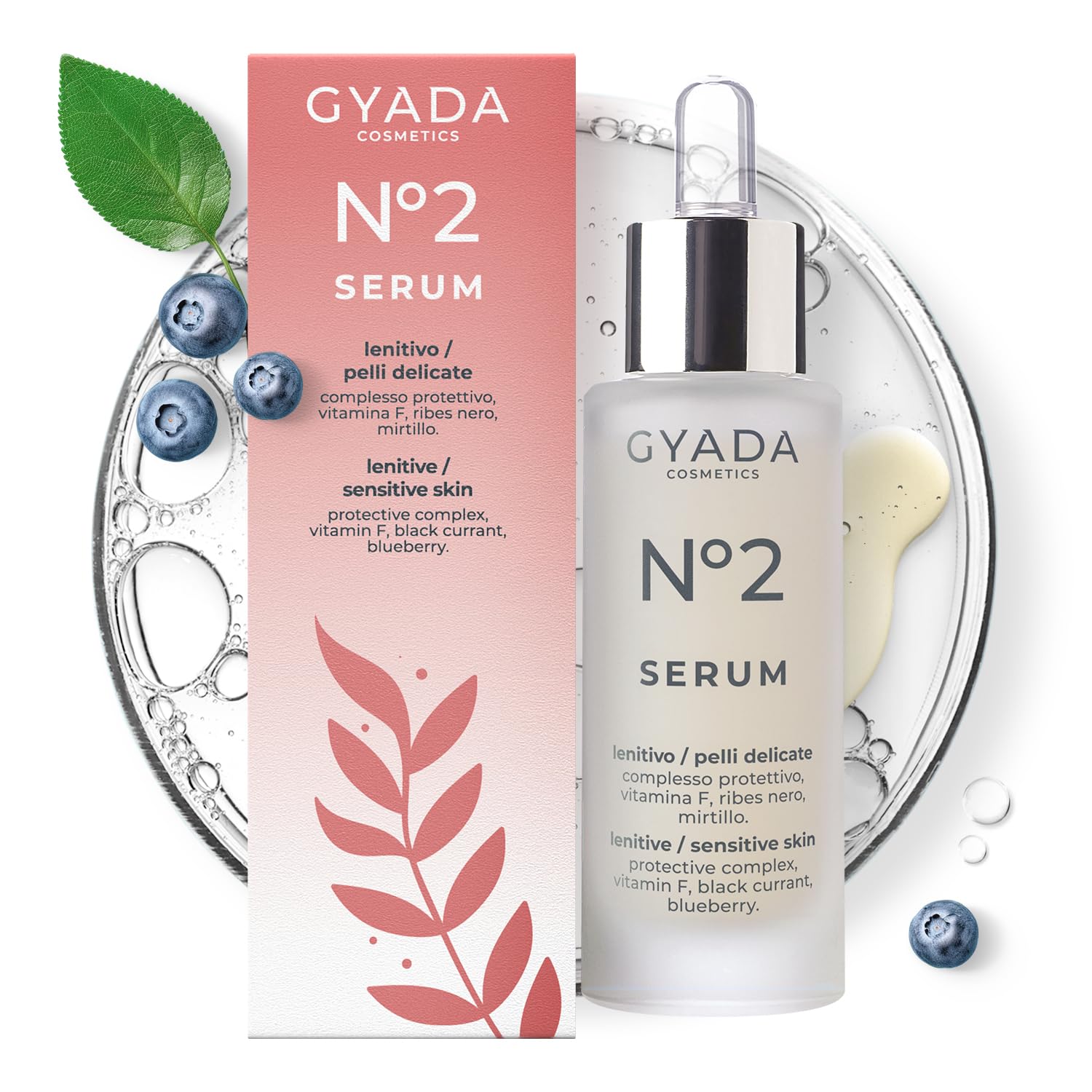 GYADA COSMETICS, Facial Serum No.2 Soothing for Sensitive Skin Reactive Gentle and Couperose Soothing and Protective Aloe Vera Base 30ml