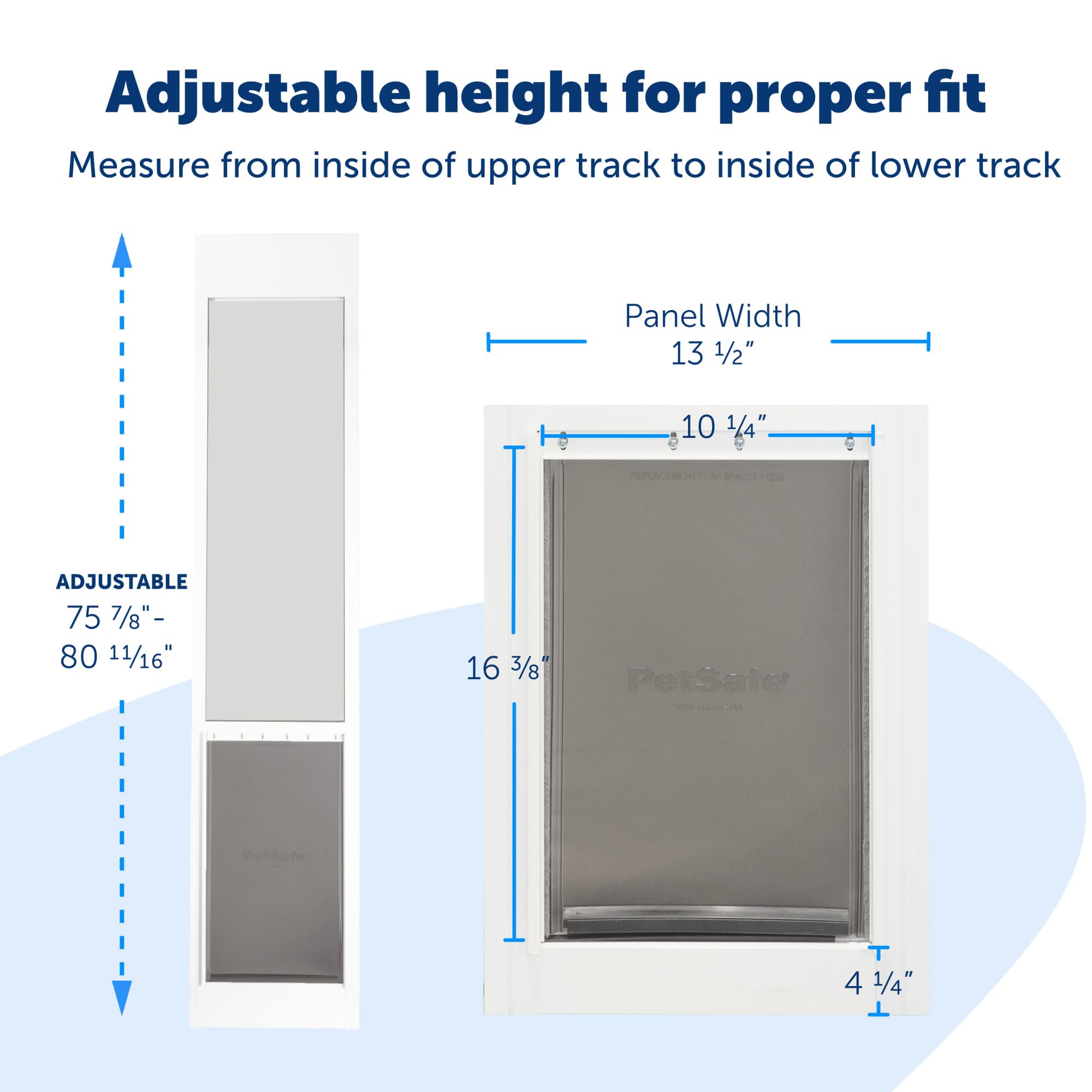 PetSafe Doggy Door for Sliding Glass Doors, Adjustable Height 75 7/8