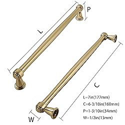 khtumeware 2 Pack 6-1/4 Inch(160mm) Brushed Brass