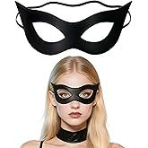 QXDBNXQ Halloween Cat Woman Mask Costume Accessories Black Cat Eye Costume Mask Masquerade Superhero Mask Leather for Cosplay