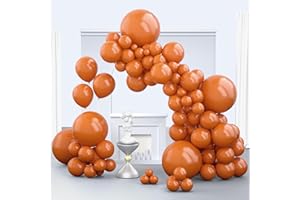 Zingnify Burnt Orange Balloons, 150 pcs Different Sizes Pack of 18 Inch 12 Inch 10 Inch 5 Inch Terracotta Balloon Garland Arch Kit for Thanksgiving Halloween Fall Birthday Party Decorations