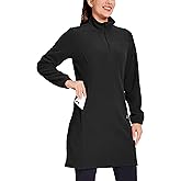 Willit Women's Fleece Dress Sweatshirt Thermal Long Pullover Polar Winter Dress with Pocket