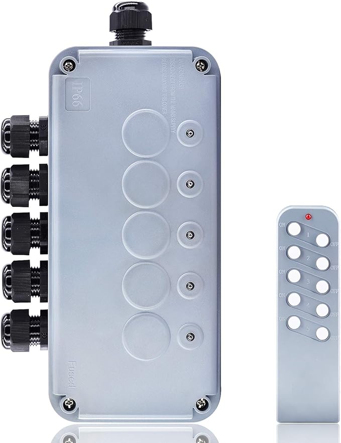 NineLeaf 1 Pack IP665G 5GANG OUTDOOR REMOTE CONTROL WIRELESS SWITCH BOX