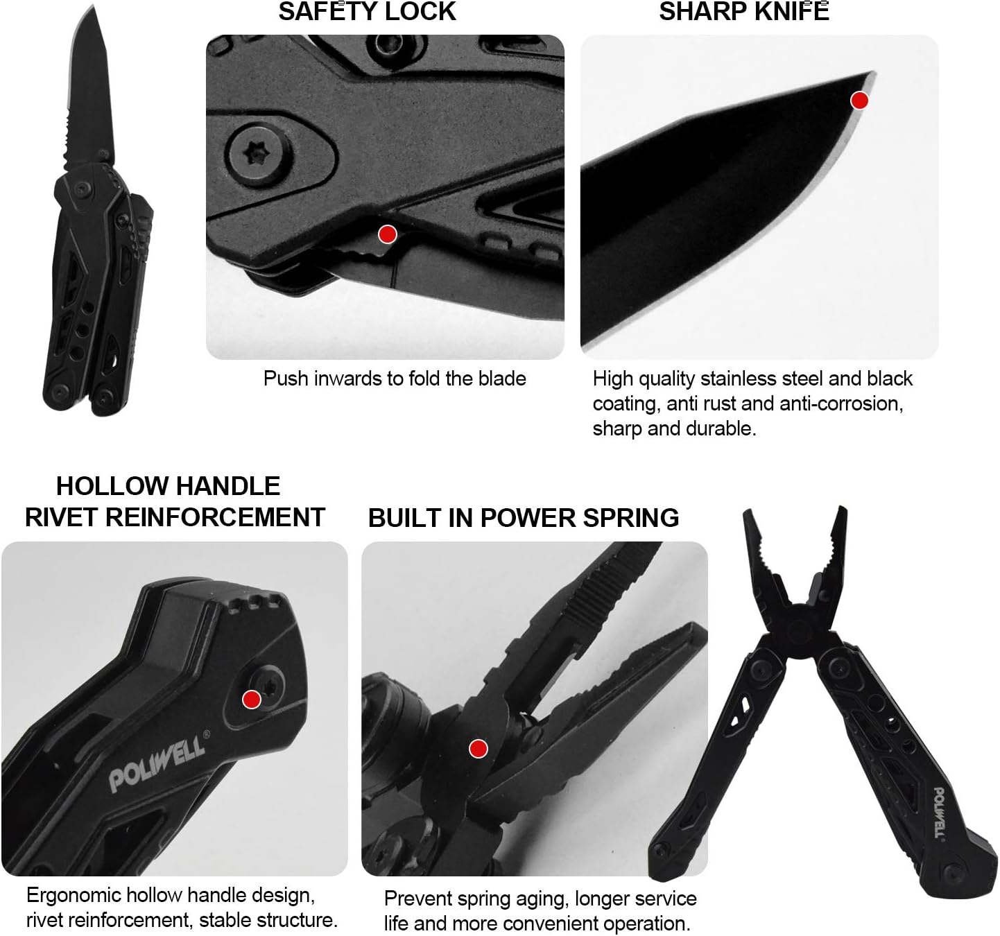 19-in-1 Multitool Folding Pliers Outdoor Survival Portable Stainless Steel Multifunctional Tools Set with Flint, Screwdriver, Saw, File Ideal Christmas Gifts for Men: Home Improvement
