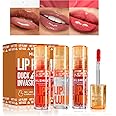Bekoeen 3PCS Duck Plumping Lip Gloss,Plump Lip Gloss,High Pigmentation Shine Finish,Duck Plumping, Non-Sticky Matte FInish,Infused with Spicy Ginger,Clearly Spicy