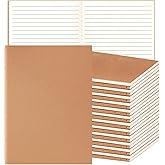 24 Pack A5 Ruled Lined Kraft Notebooks Bulk, Journaling Notebooks, A5 Lined College Ruled Notebook, 8.3x5.5 Inches 60 Pages Travel Journal Notebooks Set for Work, School, Student, Kids, Writing