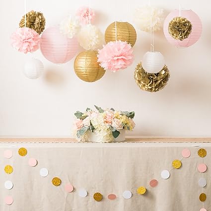 Amazon Com Ling S Moment Tissue Pom Poms Paper Flowers Paper
