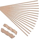 Soengsau 15-Pack 15.75" Unfinished Wood Spiral Wave Trim - Easy to Paint, Cute Decorative Molding DIY Craft for Furniture Frame, Mirror Edge, Wall, Door, Closet, Dresser, Shelf