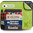 Koala Lens Cleaning Cloth | Japanese Microfiber | Glasses Cleaning Cloths | Eyeglass Lens Cleaner | Eyeglasses, Camera, VR/AR Headset, and Screen Cleaner | Black & Green (Pack of 3)