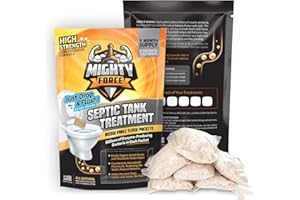 MIGHTY FORCE Septic Tank Treatment Packets - 6 Months Supply (6 Dissolvable Flush Packs) - Billions of Active Bacteria - Just Drop, Flush, Repeat