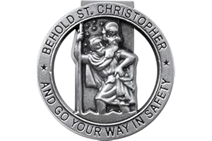 Fanhostco Saint St Christopher Medal for Car, Auto Car Sun Visor Clip, Bless Driving Safety Gift for New & Old Drivers Teens 