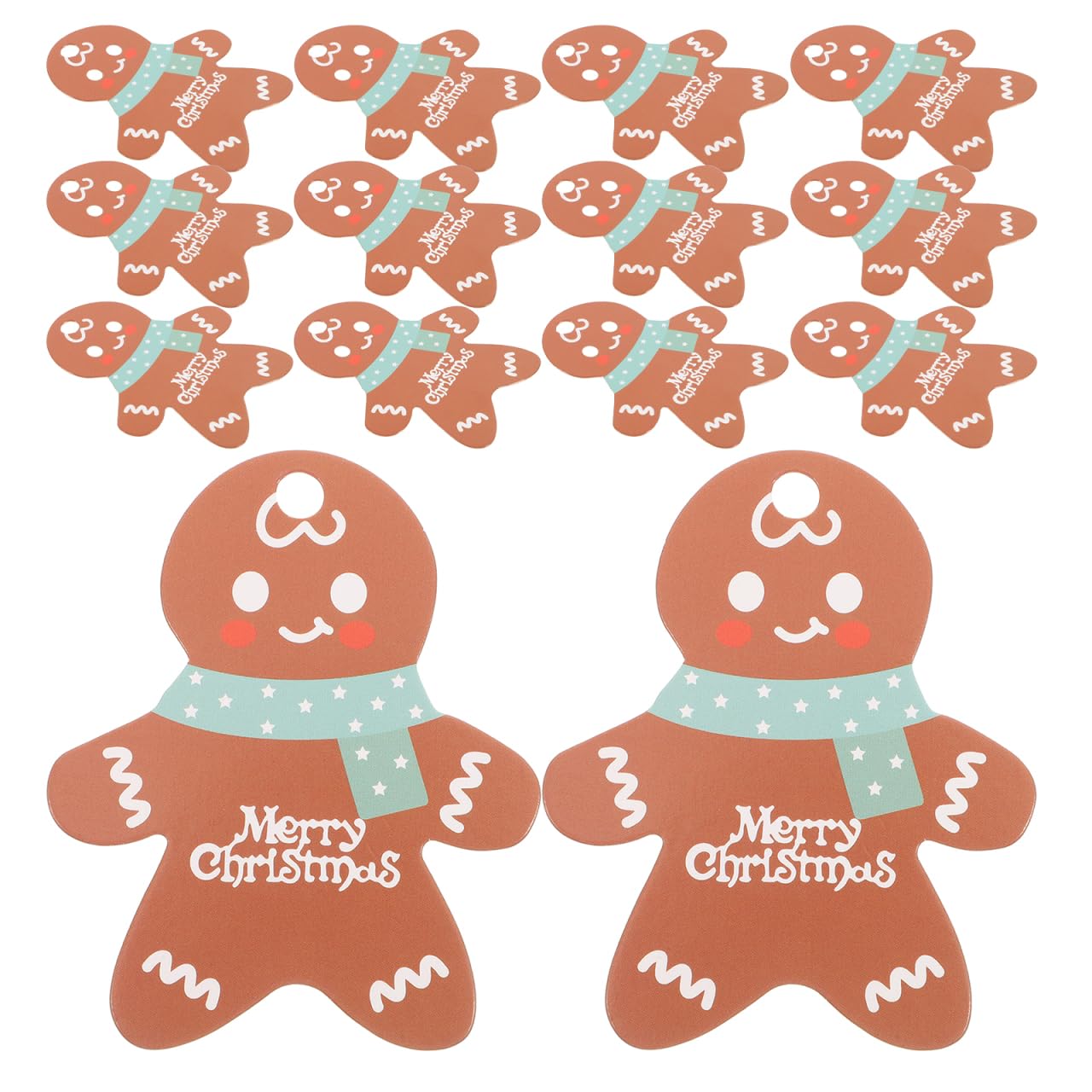 Chic 50PCS Christmas Hanging Tag Gingerbread Man Tags for DIY Xmas Present Wrap and Label Package