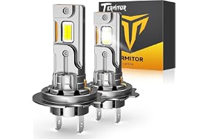 Termitor H7 LED Bulbs, 90,000LM 6500K Cool White Hi/Low Fog Light, Real 1:1 Halogen Size, No Adapter Required, Plug and Play, 85000+ Hours Long Service Life, Non-Polarity, Pack of 2