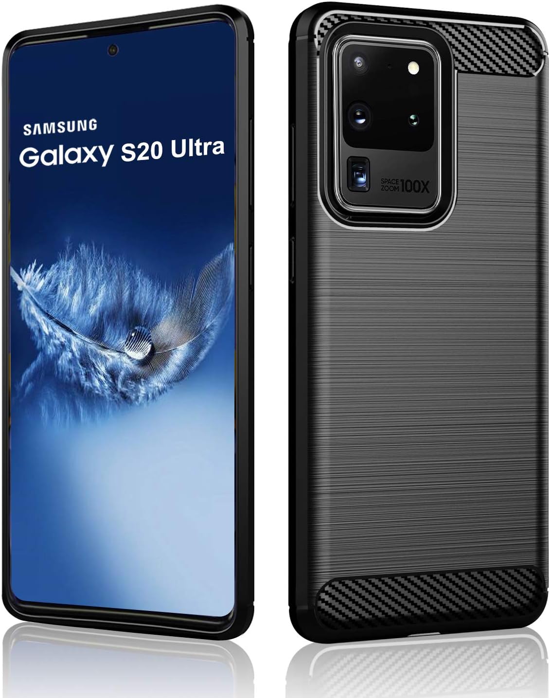 Phone Case For Galaxy S20 Ultra 6.9inch,Samsung S20 Ultra Protective Case,Black,Soft TPU Protection Cover,Shockproof,Anti-Scratch&Anti-Slip,Carbon Fiber Phone Cover for Samsung Galaxy S20ultra 5G 2020
